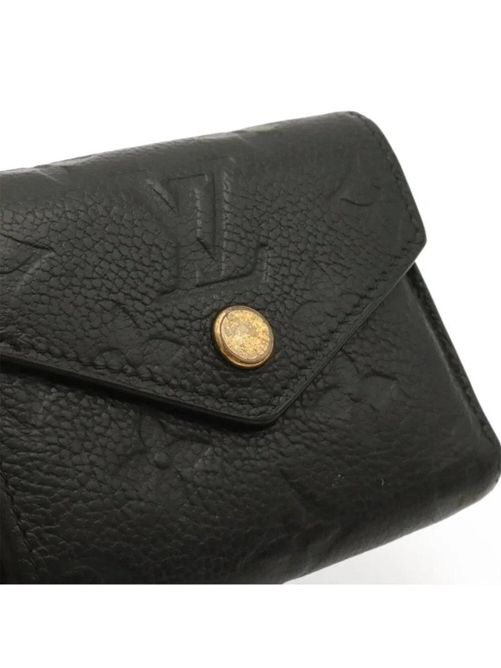 Louis Vuitton Monogram Empreinte Portefeuille Zoe Trifold Wallet Noir Black Gold